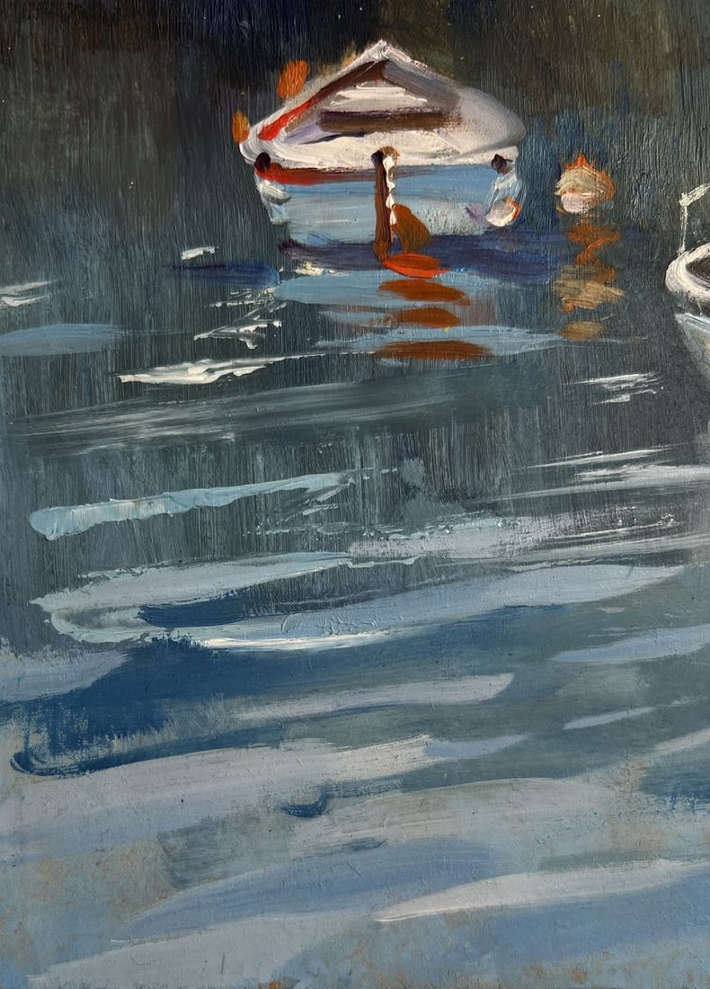 Oil painting Boats off the city coast Yuriy Suprunchuk - 7