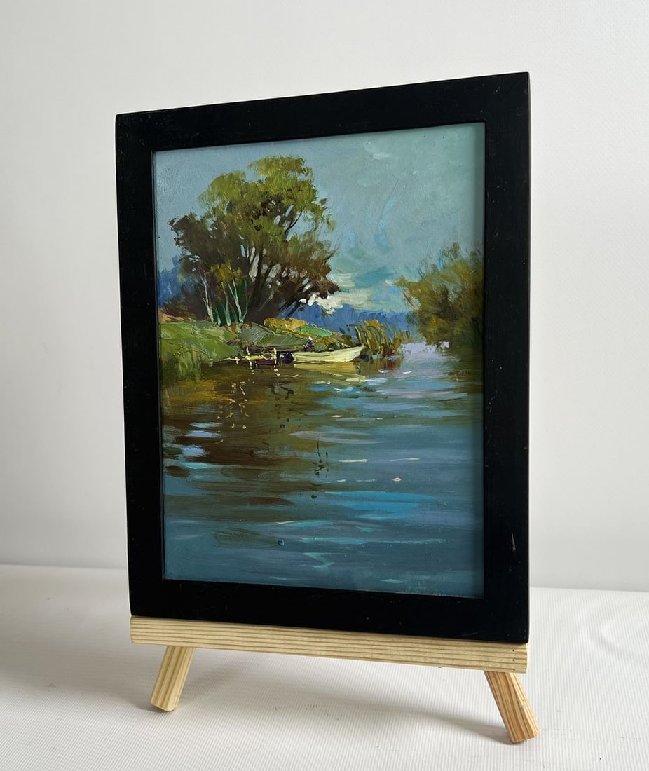 Oil painting Boat ride on the river Yuriy Suprunchuk - 2