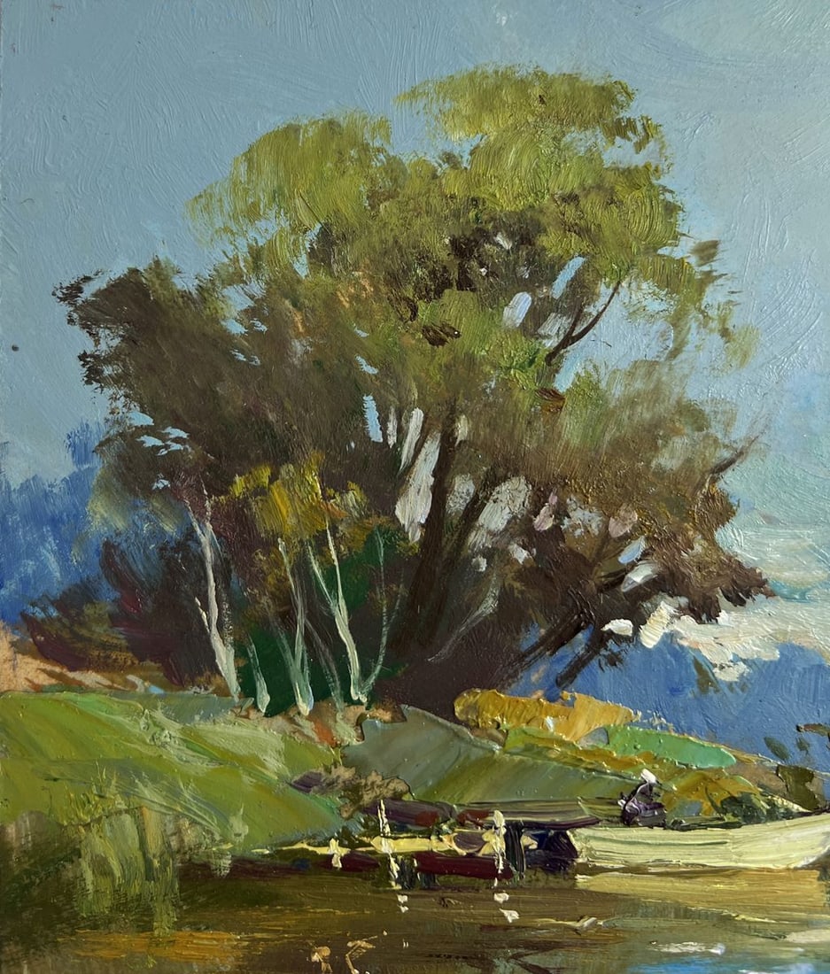 Oil painting Boat ride on the river Yuriy Suprunchuk - 5