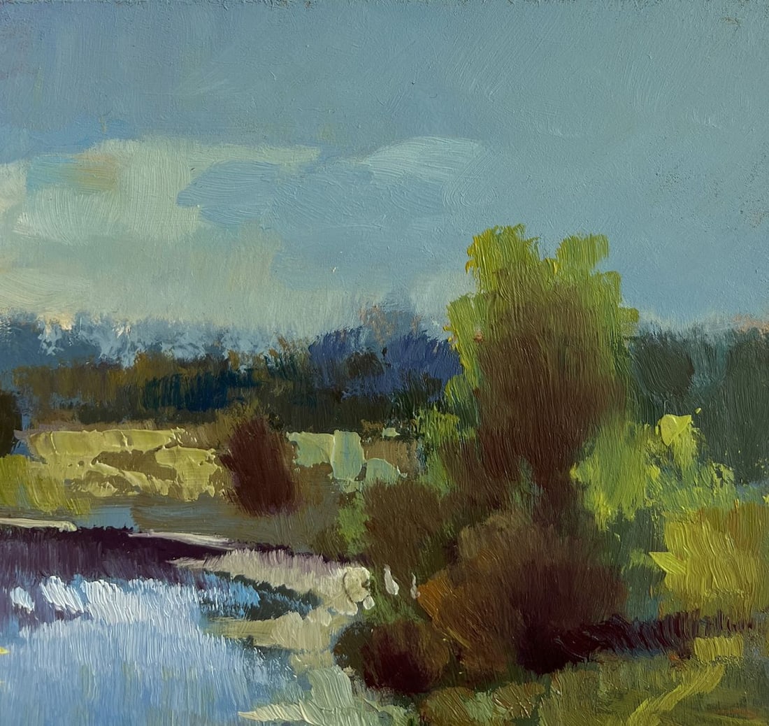 Oil painting Sunset clouds over the river Yuriy Suprunchuk - 4