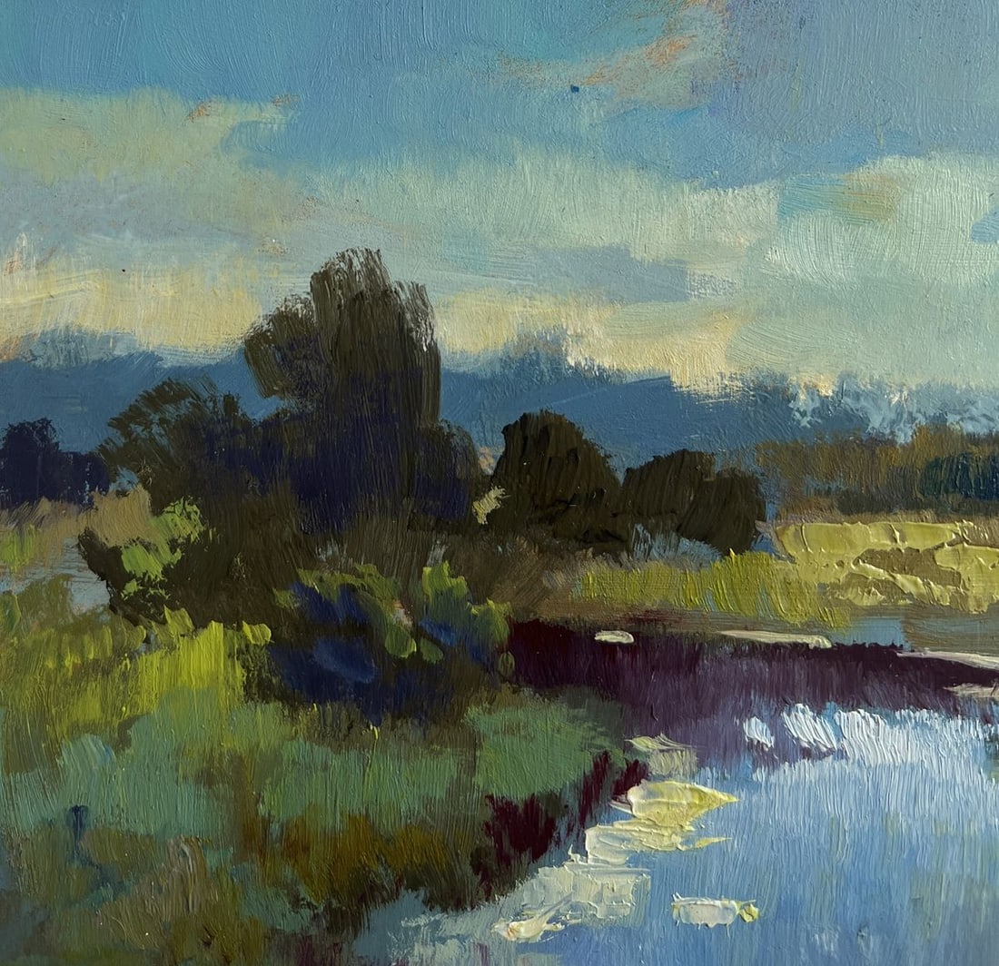 Oil painting Sunset clouds over the river Yuriy Suprunchuk - 5