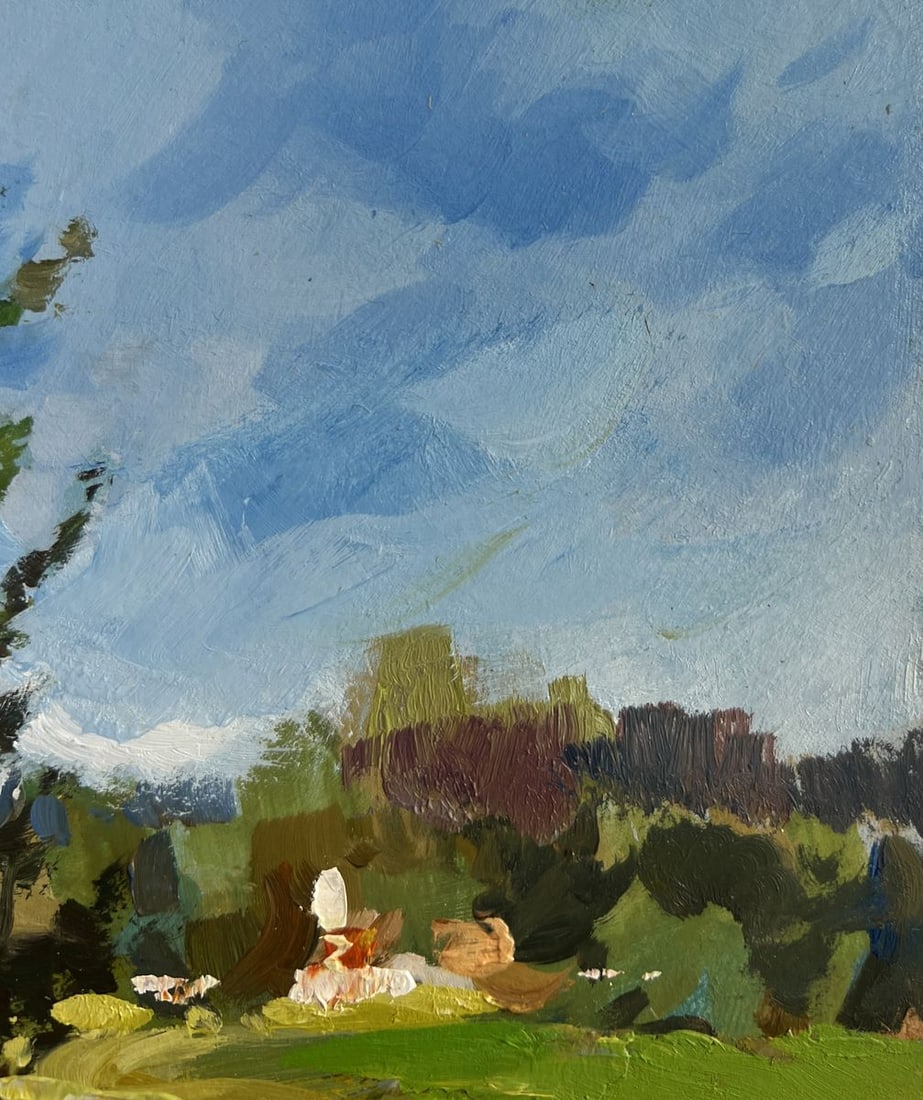 Oil painting A boat by a lonely tree Yuriy Suprunchuk - 4