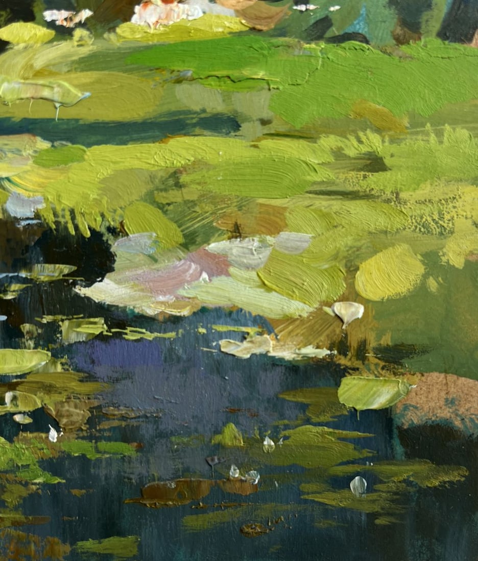 Oil painting A boat by a lonely tree Yuriy Suprunchuk - 7