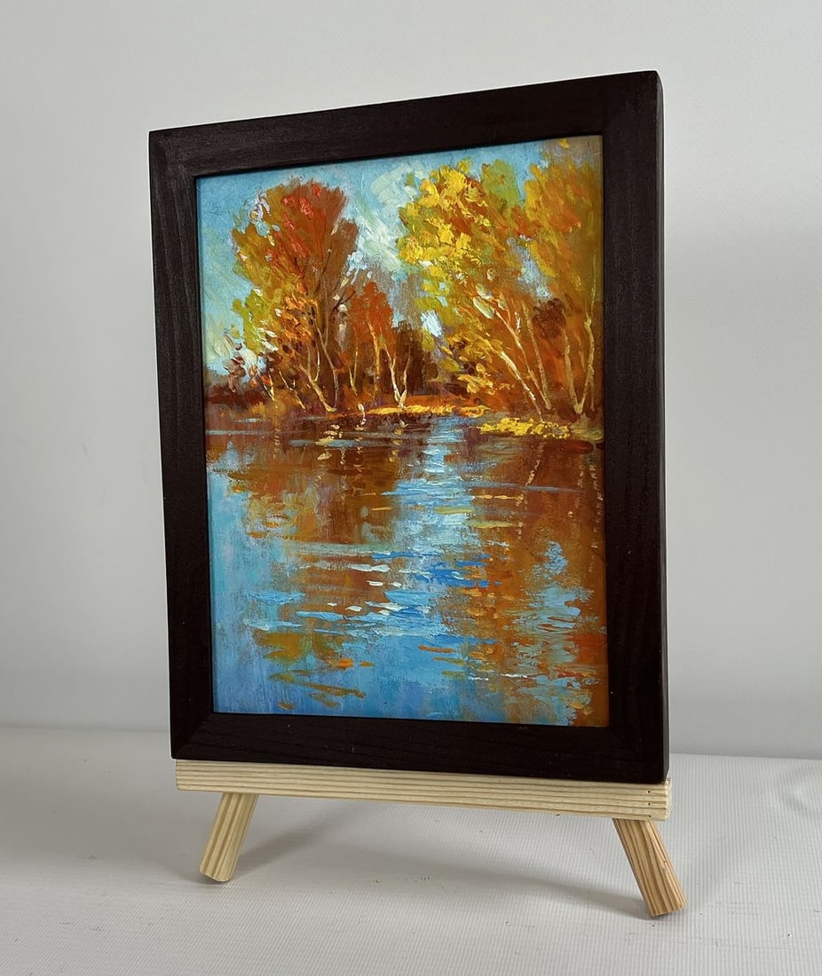 Oil painting Golden reflection of the forest Yuriy Suprunchuk - 2