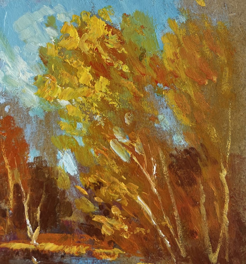 Oil painting Golden reflection of the forest Yuriy Suprunchuk - 4