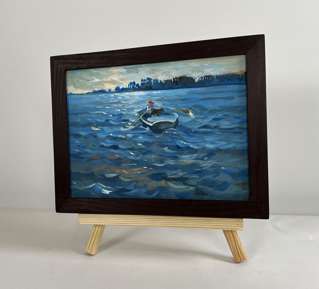 Oil painting In the evening in a boat Yuriy Suprunchuk - 2