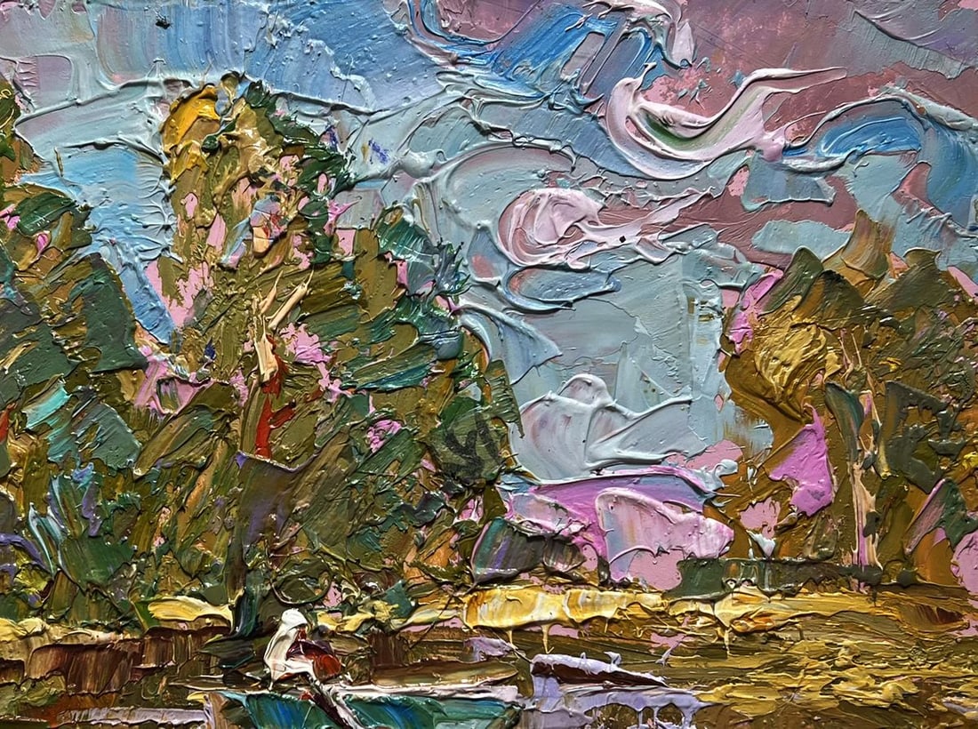 Oil painting Relaxation on a summer river Alex Kalenyuk - 8