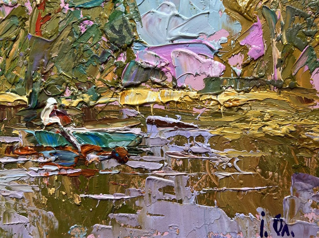 Oil painting Relaxation on a summer river Alex Kalenyuk - 9