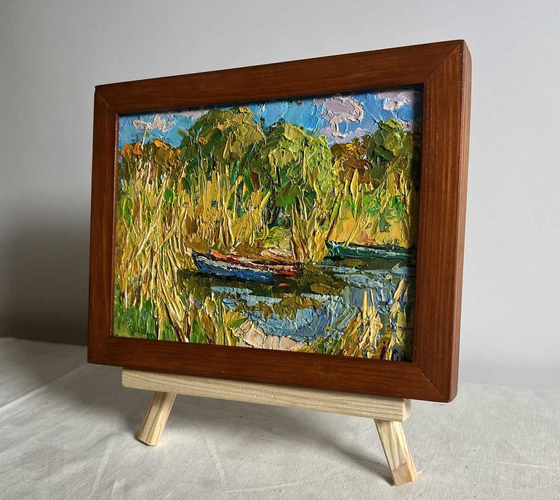 Oil painting Boats on the shore Alex Kalenyuk - 2