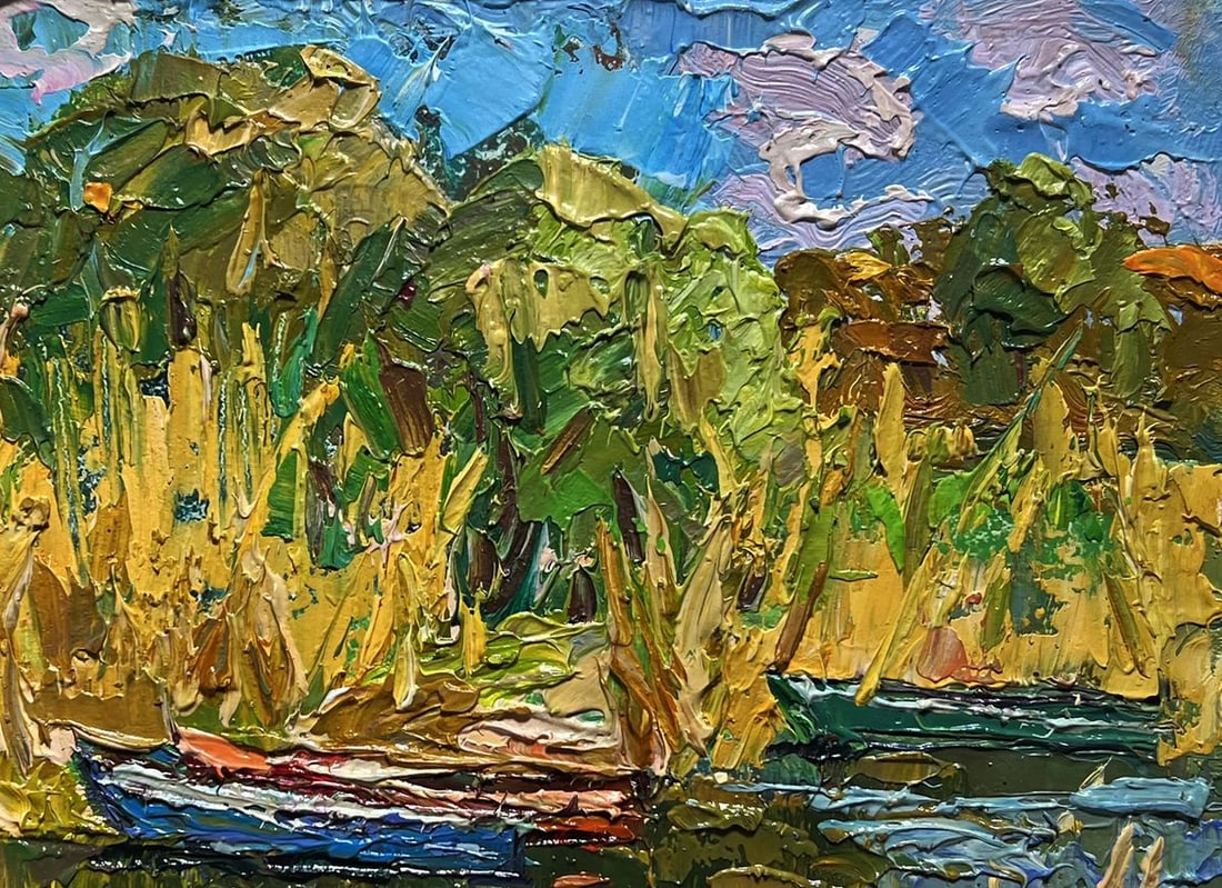 Oil painting Boats on the shore Alex Kalenyuk - 8