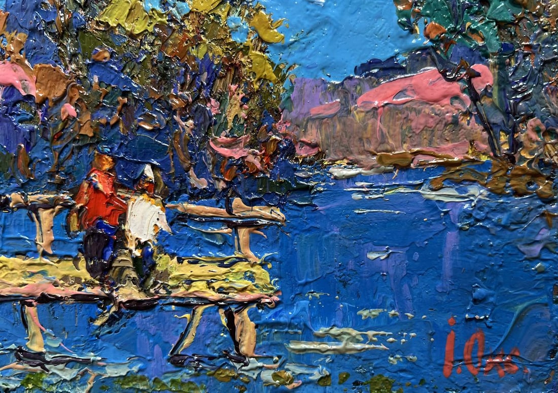 Oil painting Admiring the river Oksana Kalenyuk - 9