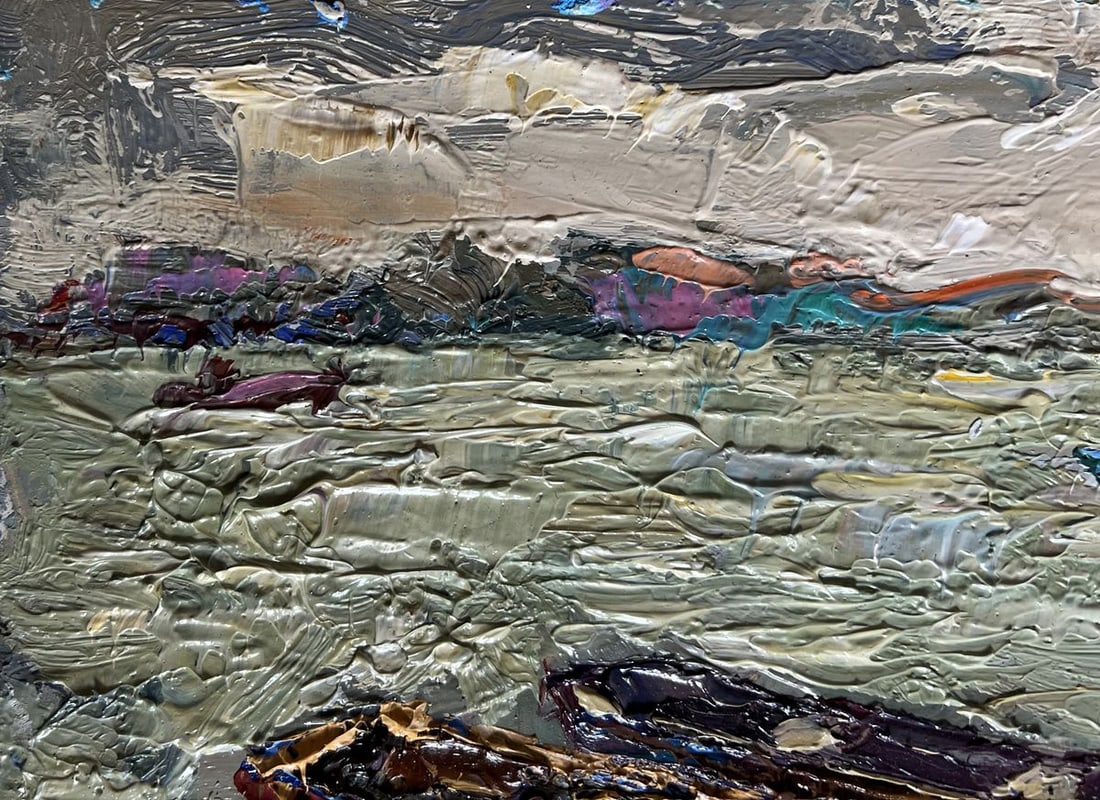 Oil painting Boats near the pier Oksana Kalenyuk - 6