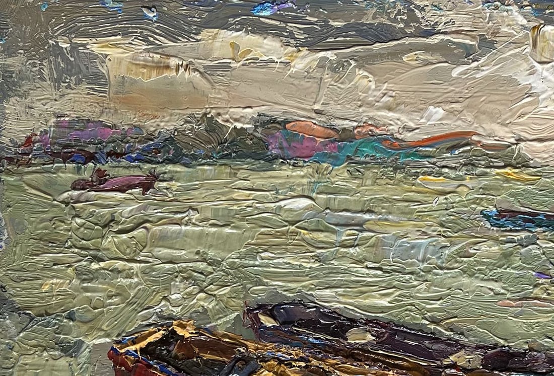 Oil painting Boats near the pier Oksana Kalenyuk - 7