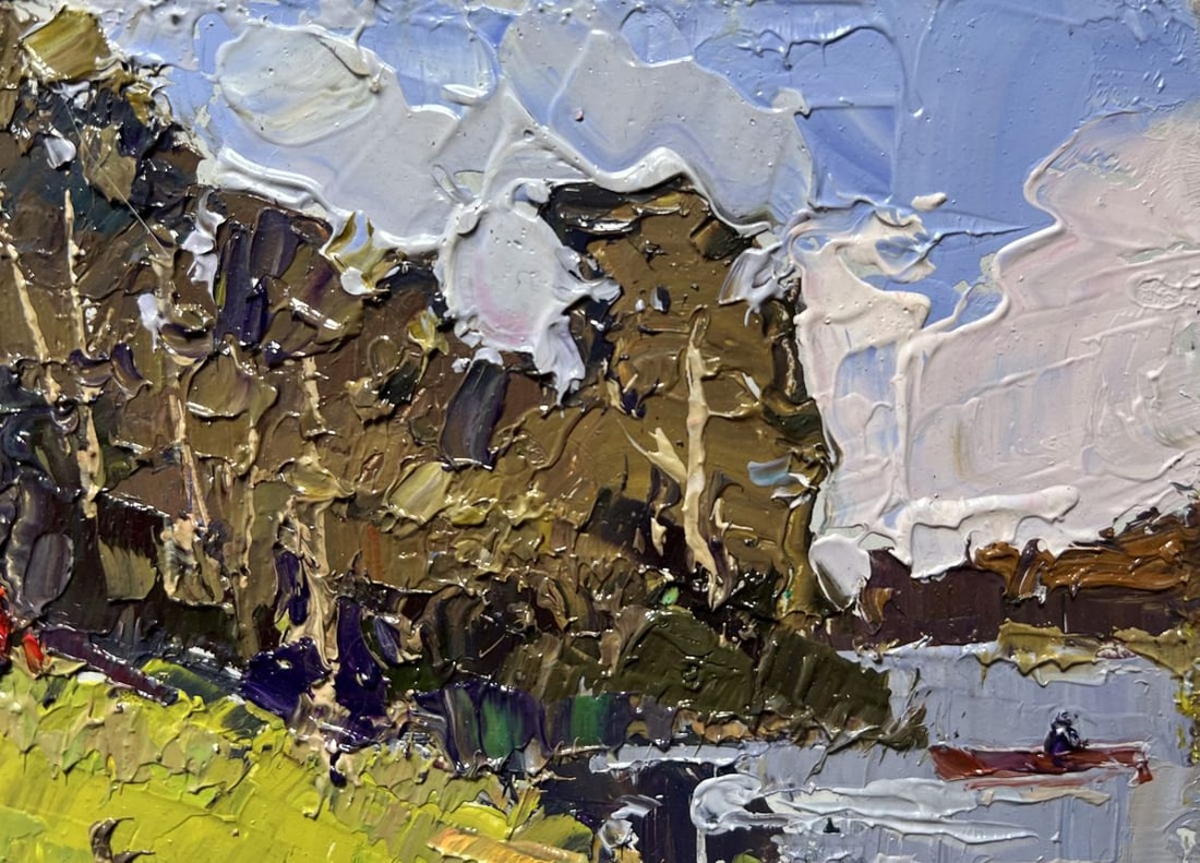 Oil painting By boat to the shore Oksana Kalenyuk - 6