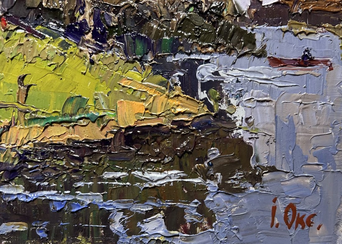 Oil painting By boat to the shore Oksana Kalenyuk - 9