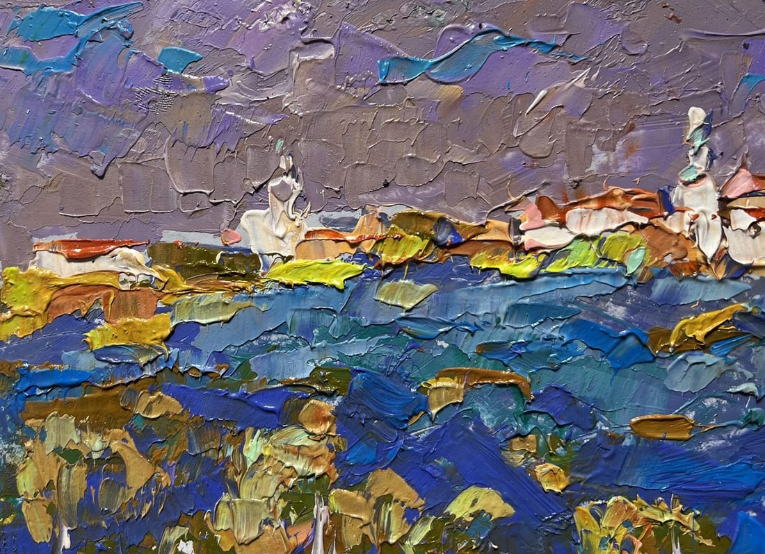 Oil painting Covered with grey clouds Alex Kalenyuk - 4