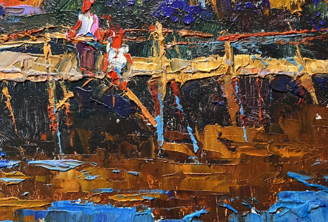 Oil painting Evening freshness by the river Oksana Kalenyuk - 5