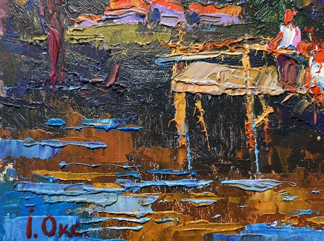 Oil painting Evening freshness by the river Oksana Kalenyuk - 9