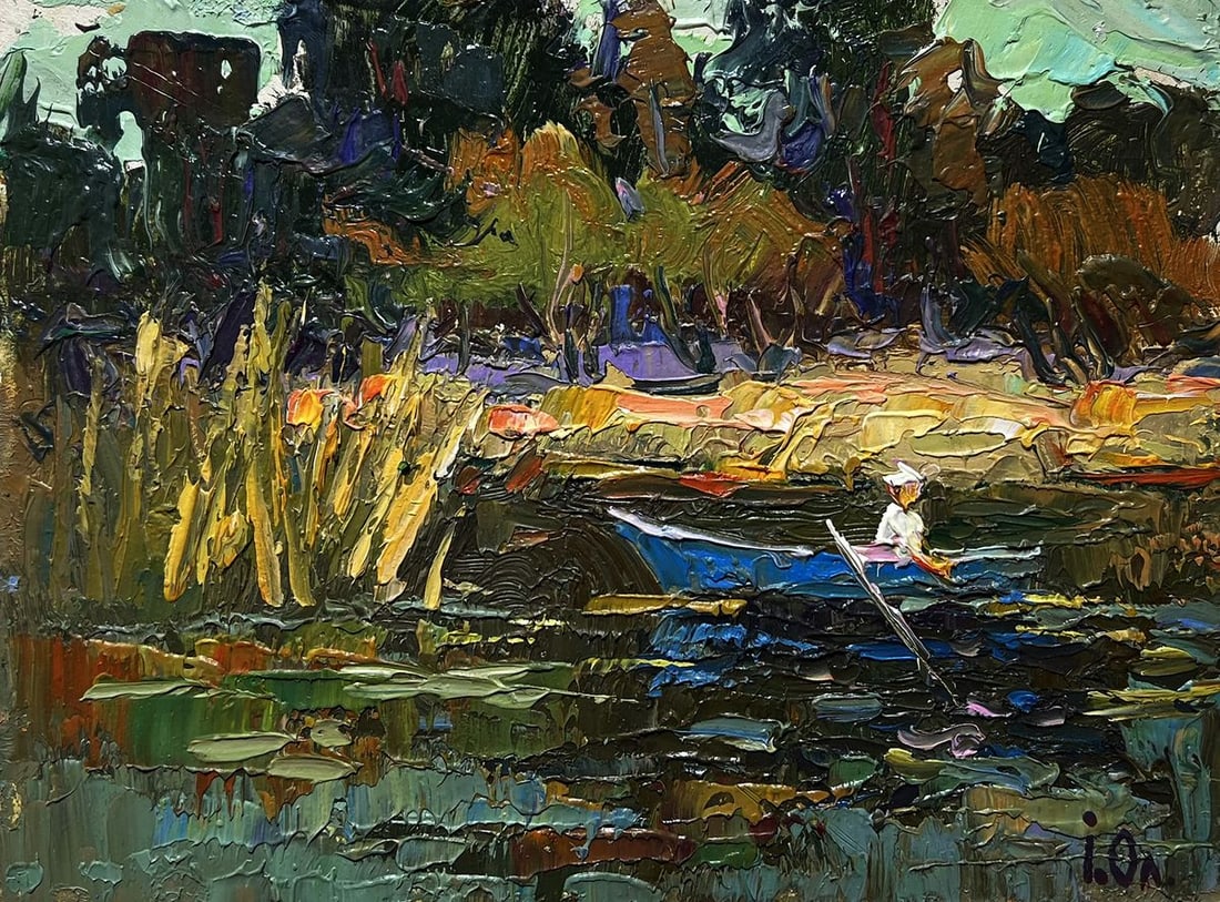 Oil painting I swim to the river bank Alex Kalenyuk - 3