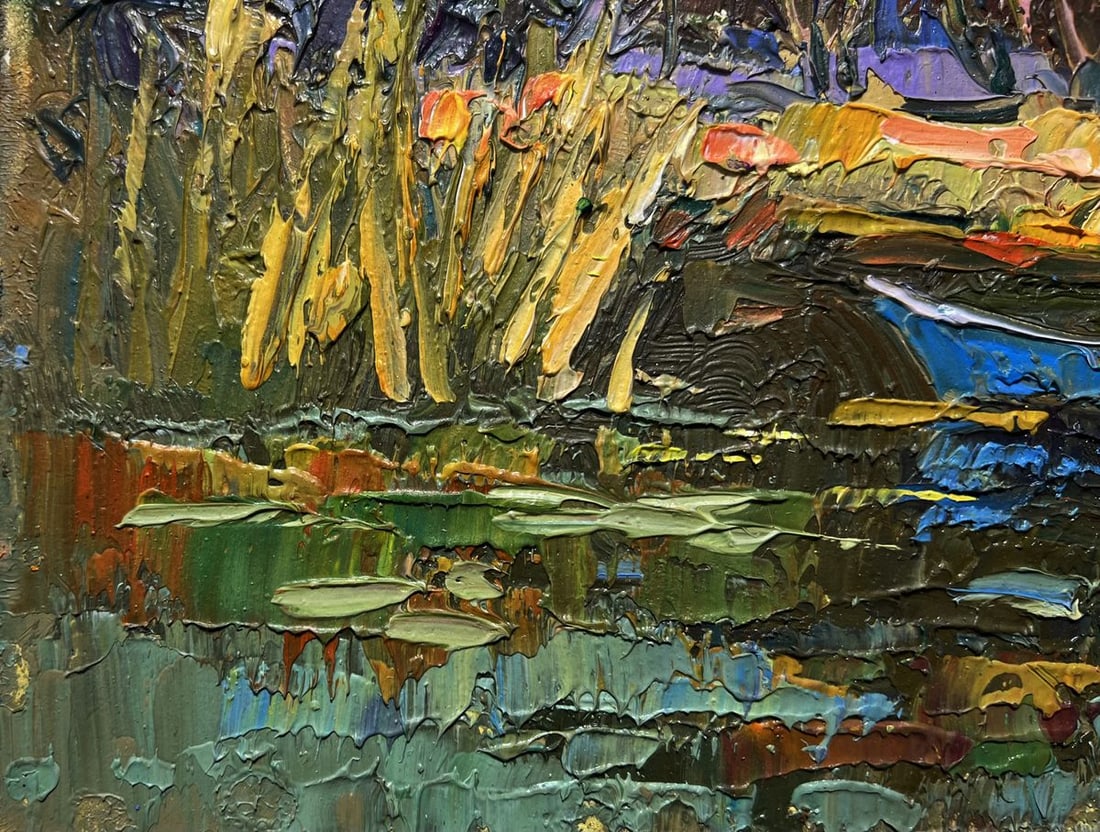 Oil painting I swim to the river bank Alex Kalenyuk - 5