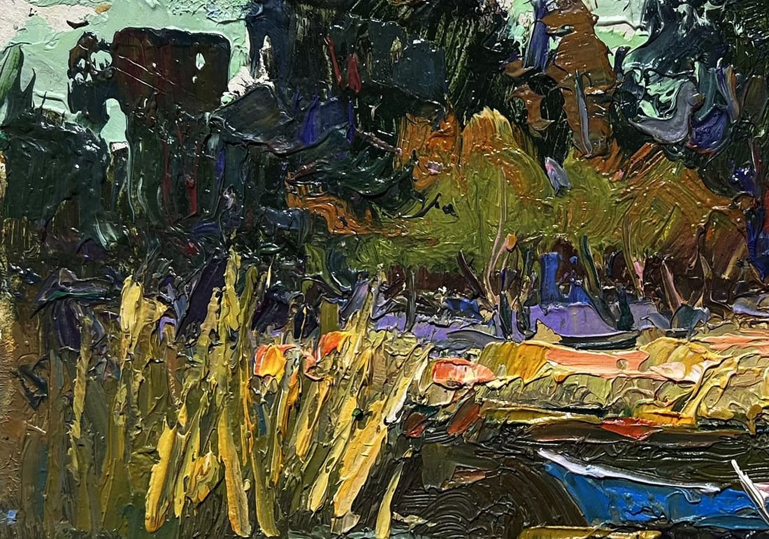Oil painting I swim to the river bank Alex Kalenyuk - 7