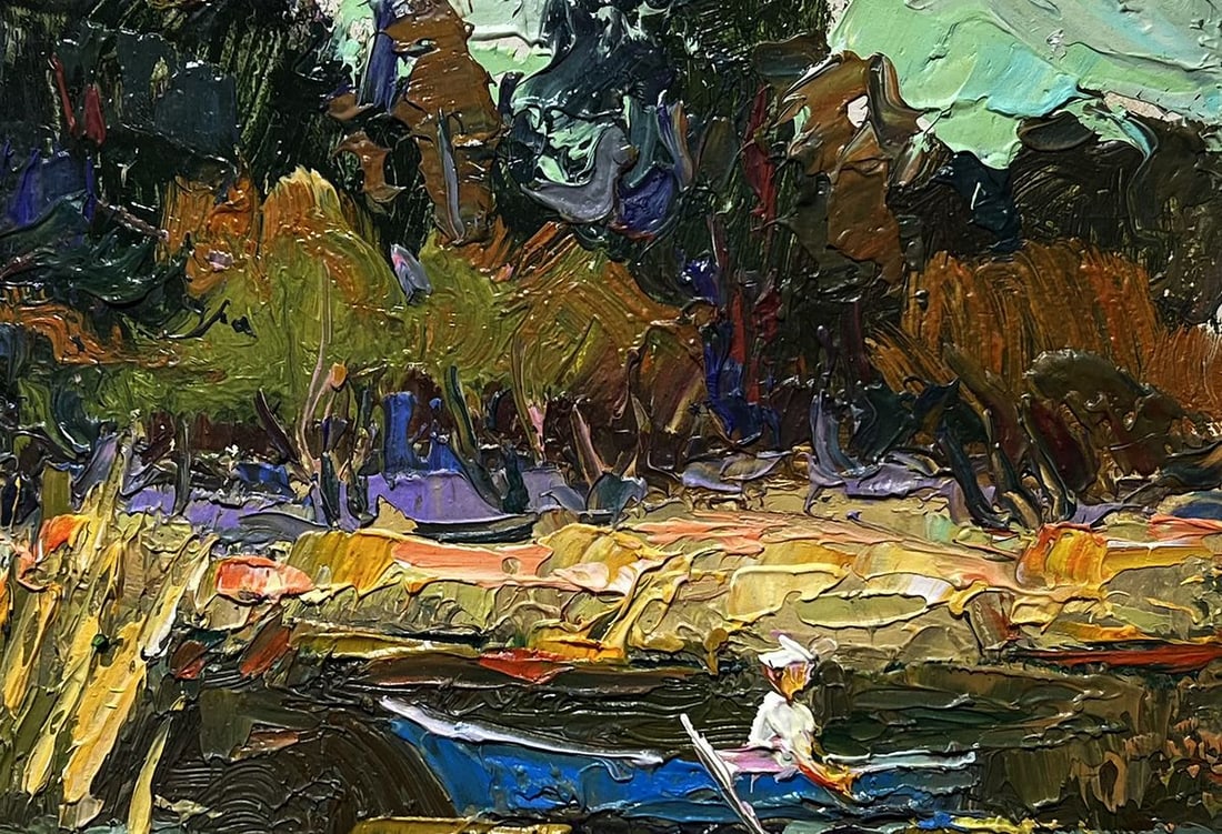 Oil painting I swim to the river bank Alex Kalenyuk - 8