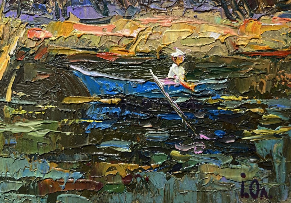 Oil painting I swim to the river bank Alex Kalenyuk - 9