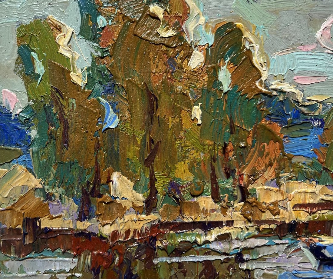 Oil painting Outside the city by boat Oksana Kalenyuk - 4