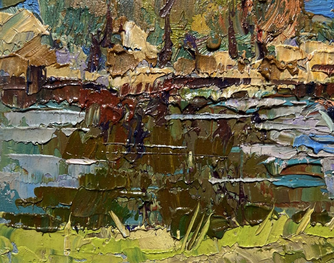 Oil painting Outside the city by boat Oksana Kalenyuk - 5