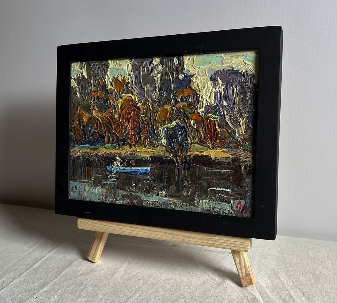 Oil painting Deep into the forest across the river Alex Kalenyuk - 2