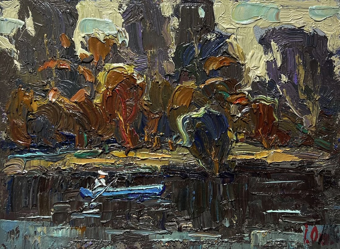 Oil painting Deep into the forest across the river Alex Kalenyuk - 3