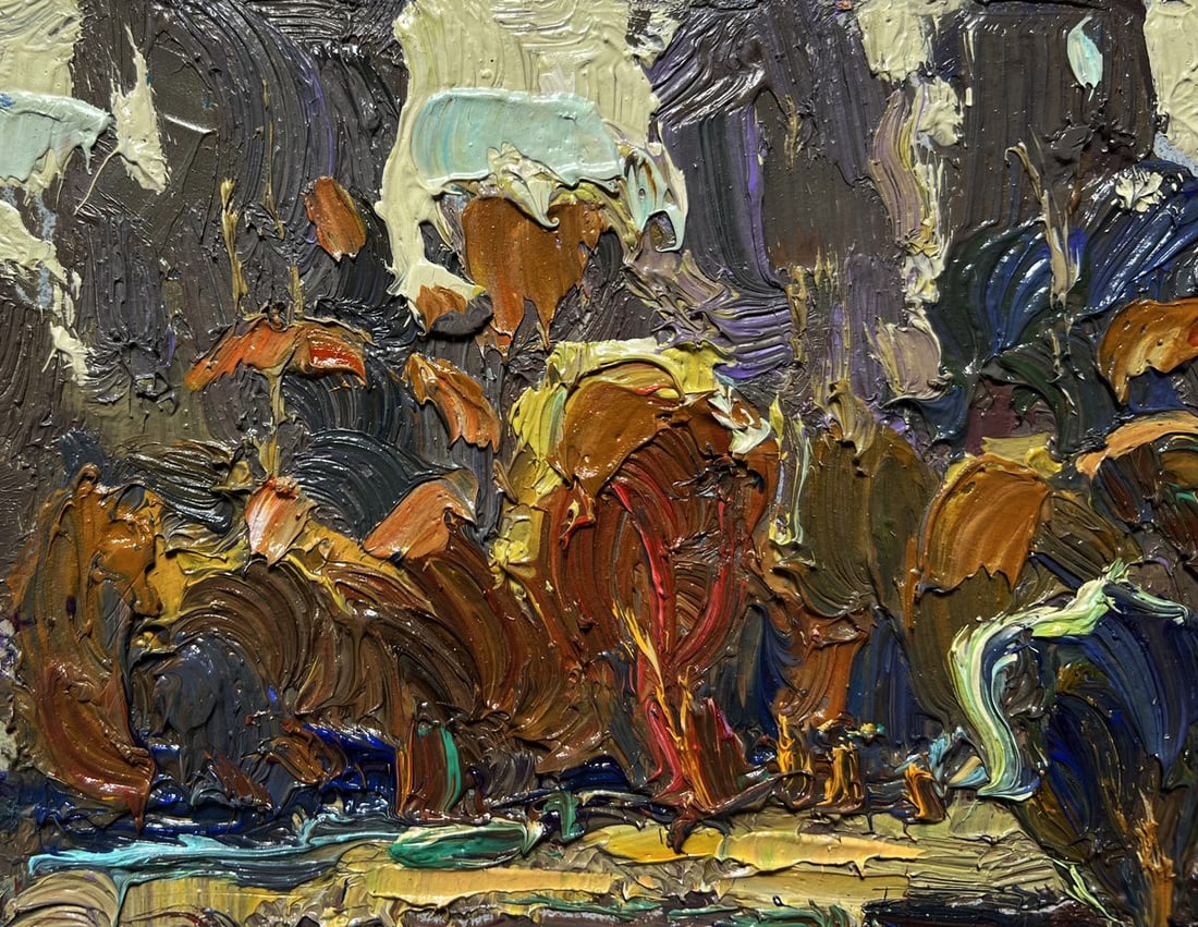 Oil painting Deep into the forest across the river Alex Kalenyuk - 4