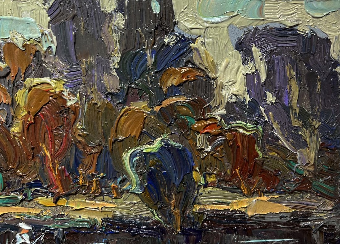 Oil painting Deep into the forest across the river Alex Kalenyuk - 6