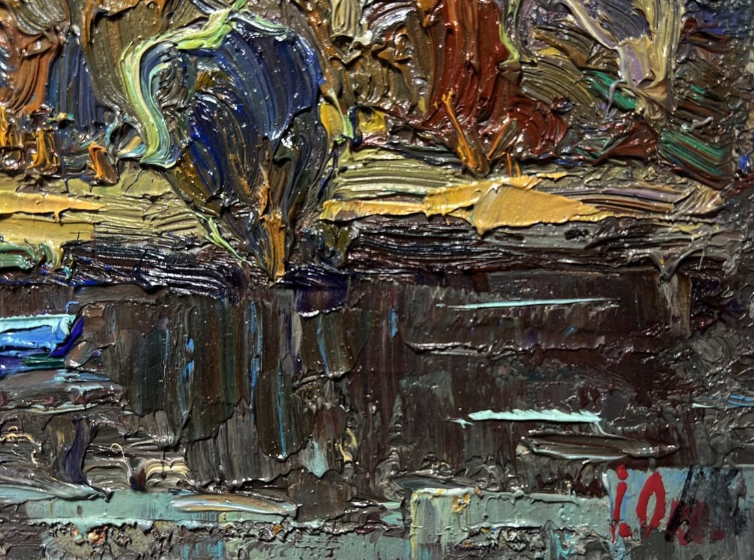 Oil painting Deep into the forest across the river Alex Kalenyuk - 9