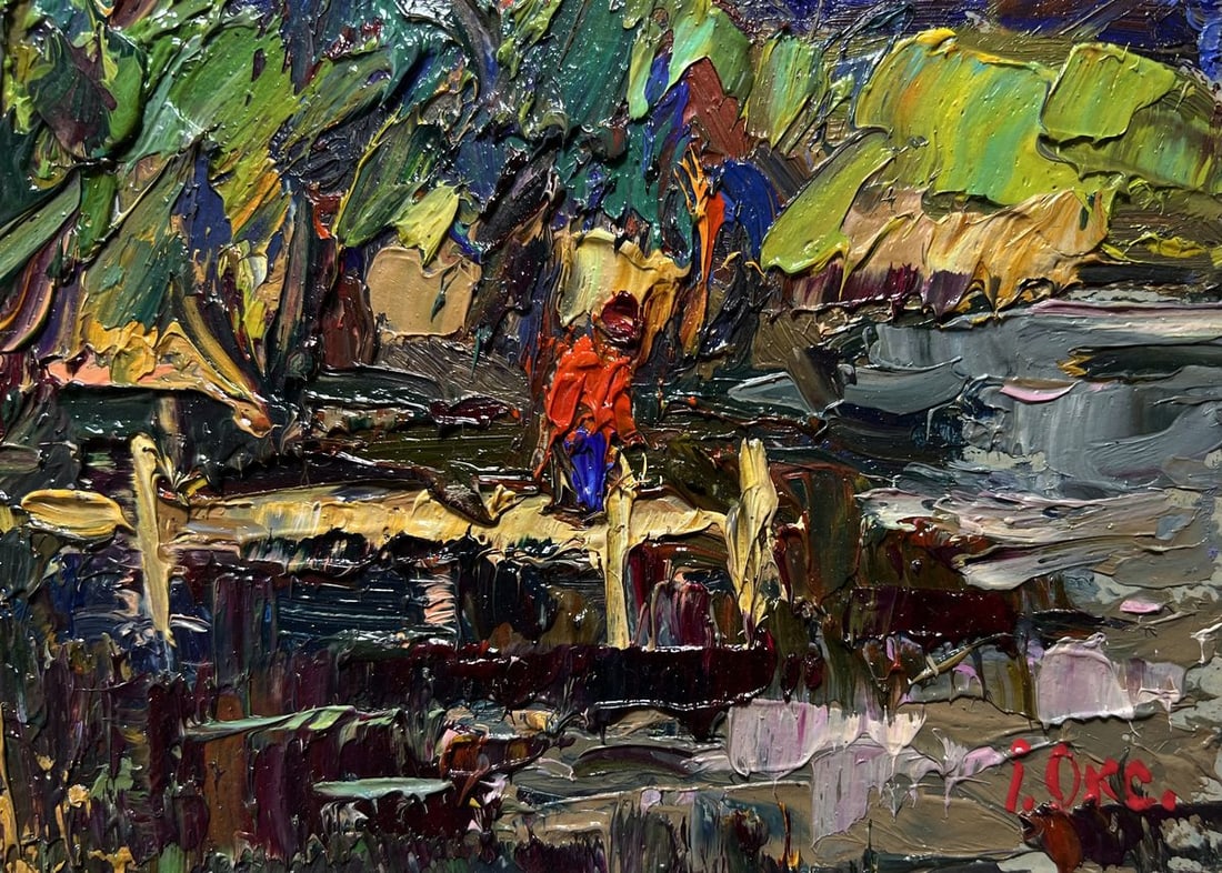 Oil painting Willows by the river Oksana Kalenyuk - 9