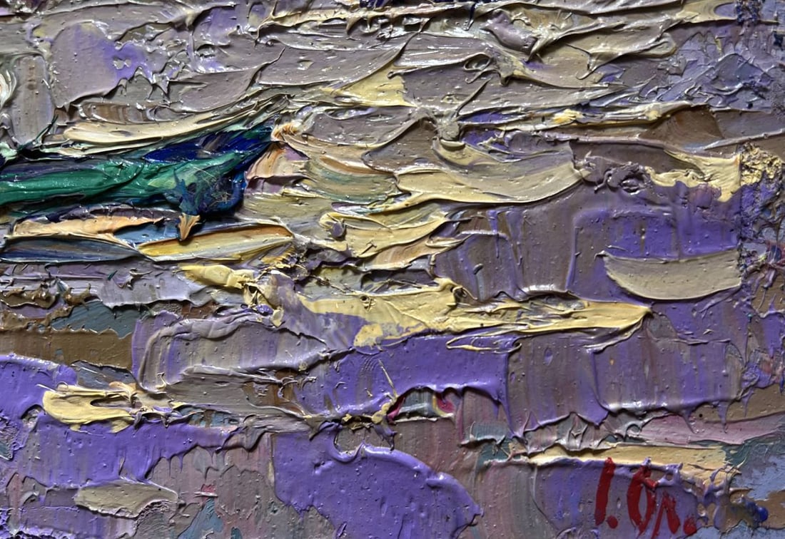 Oil painting The river rose in the village Alex Kalenyuk - 9