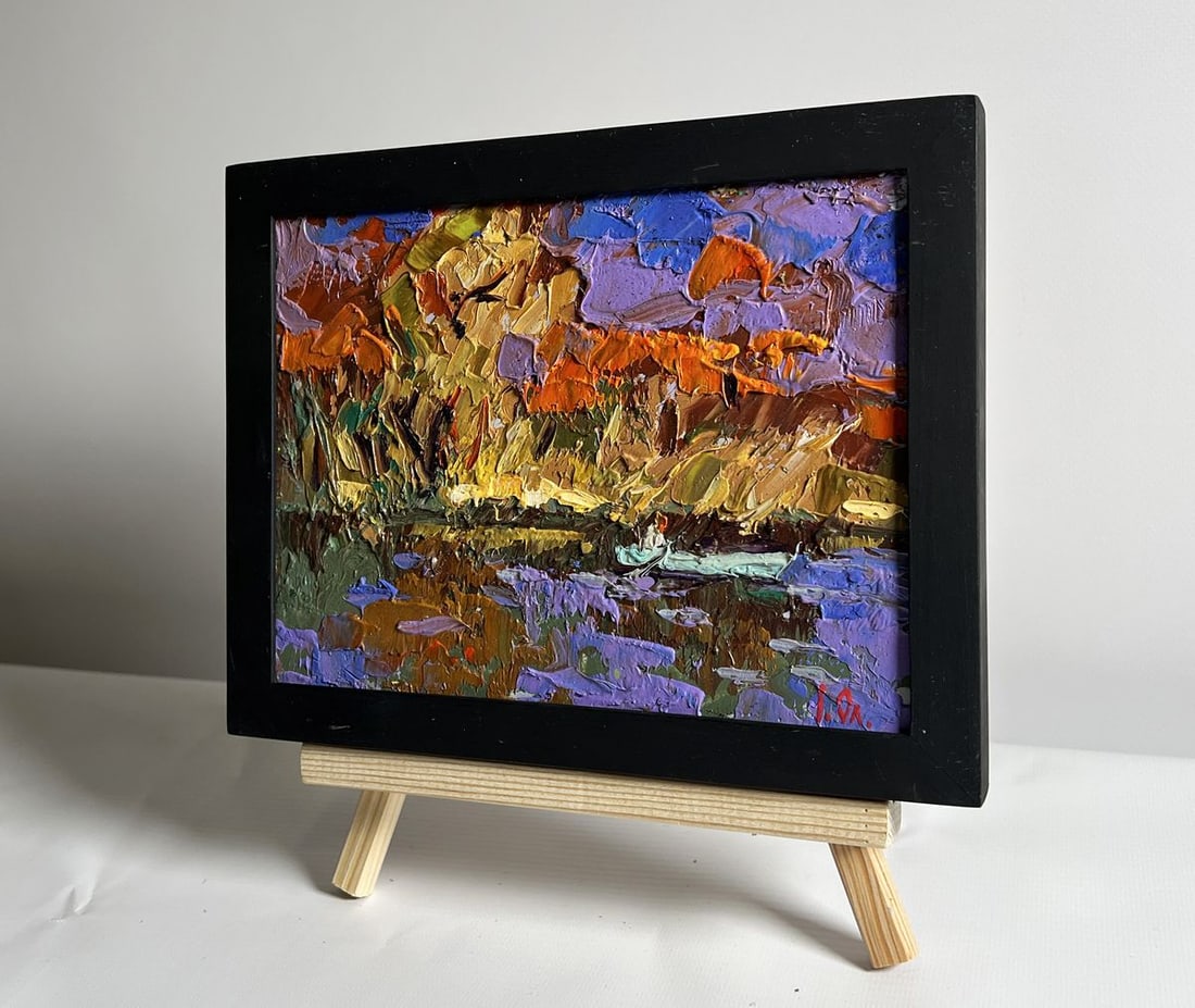 Oil painting Fishing in autumns Alex Kalenyuk - 2