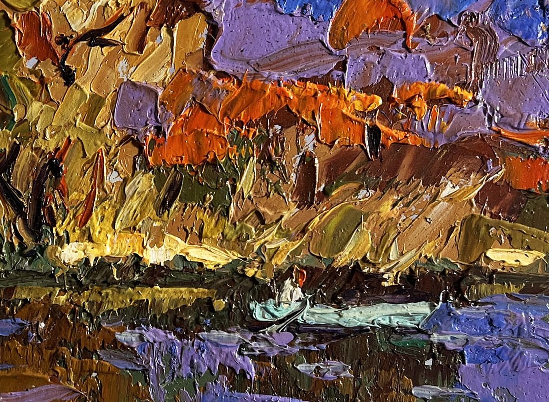 Oil painting Fishing in autumns Alex Kalenyuk - 8