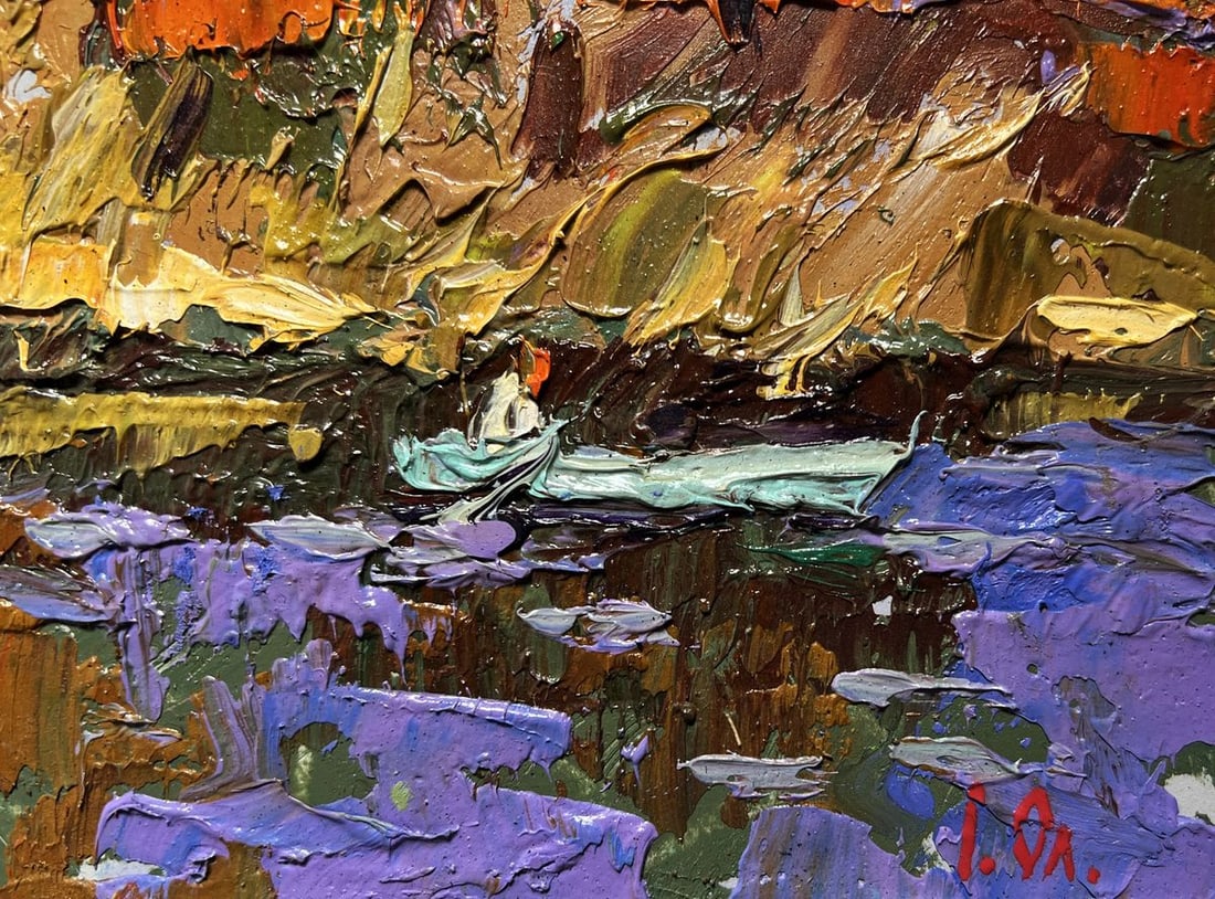 Oil painting Fishing in autumns Alex Kalenyuk - 9