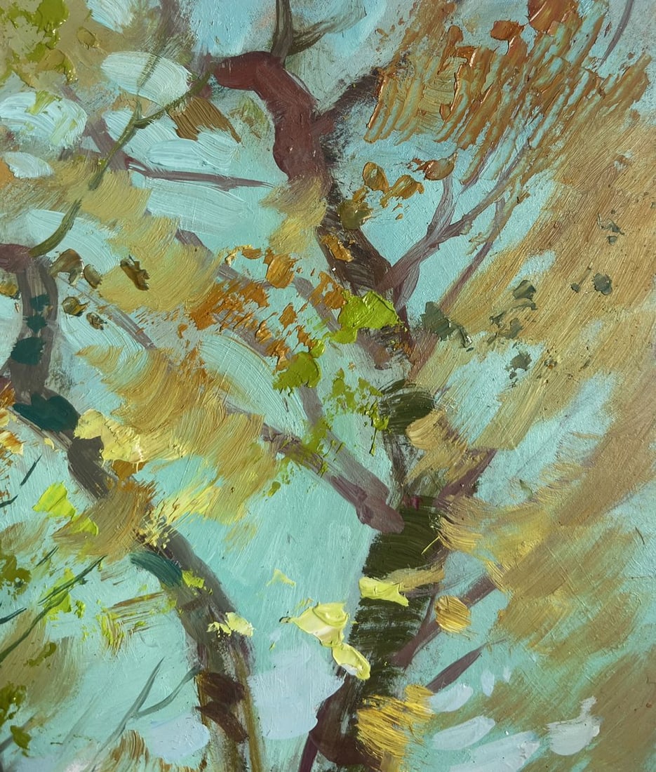 Oil painting Windy weather by the river Yuriy Suprunchuk - 4