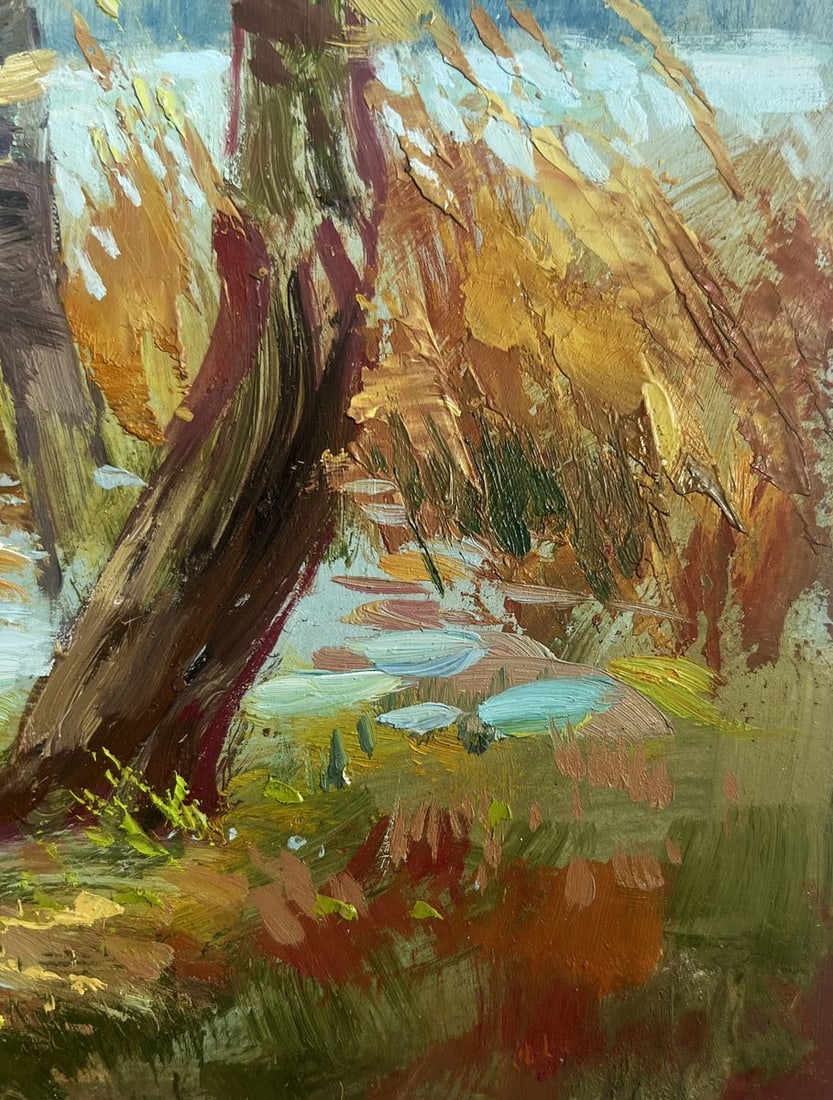 Oil painting Windy weather by the river Yuriy Suprunchuk - 8