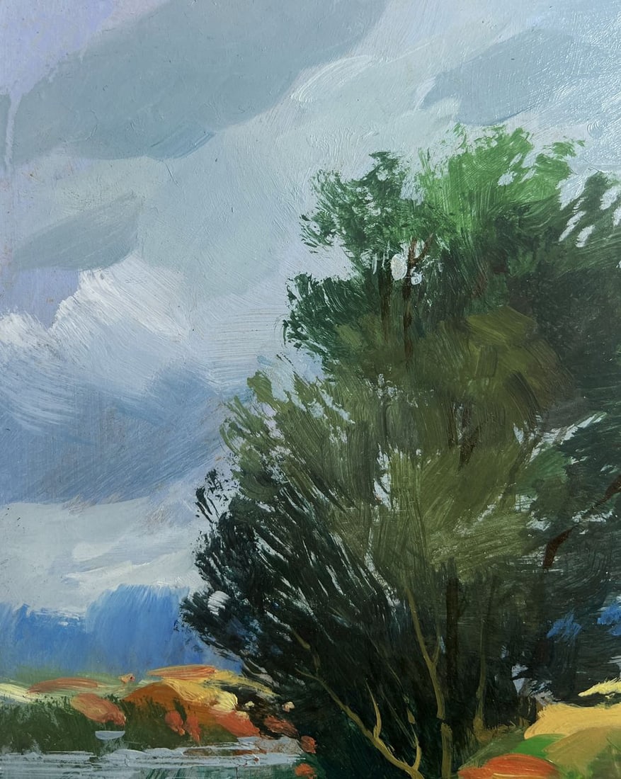 Oil painting Fishing by a lonely tree Yuriy Suprunchuk - 5