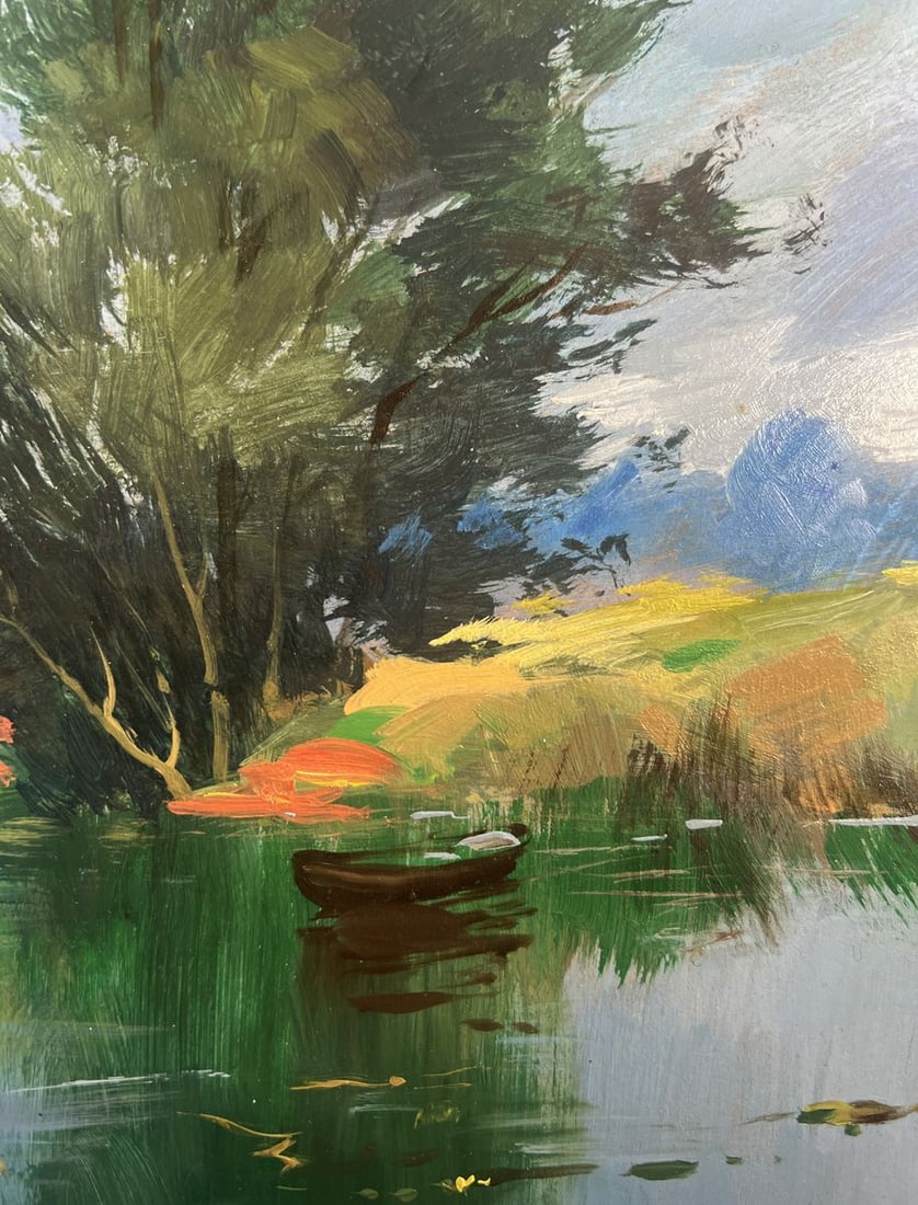 Oil painting Fishing by a lonely tree Yuriy Suprunchuk - 6