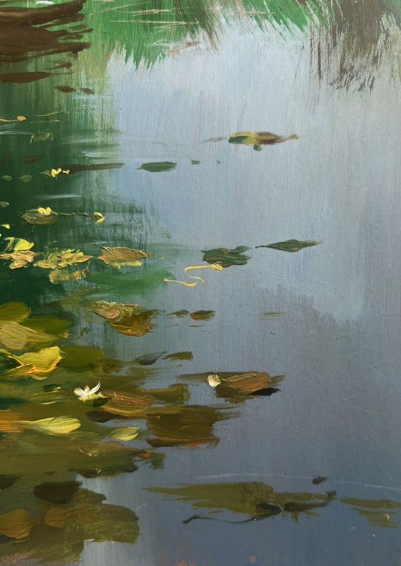 Oil painting Fishing by a lonely tree Yuriy Suprunchuk - 8