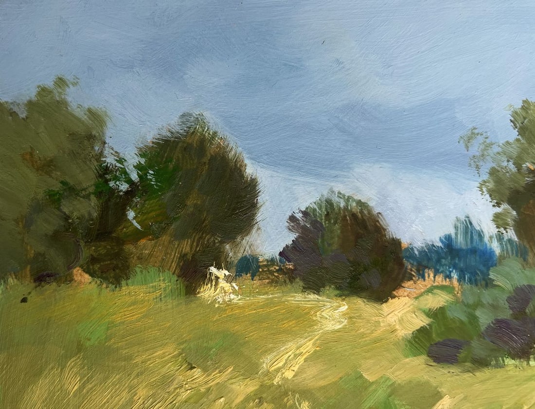 Oil painting A downpour is approaching by the river Yuriy Suprunchuk - 6