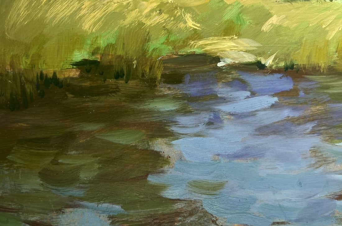 Oil painting A downpour is approaching by the river Yuriy Suprunchuk - 7