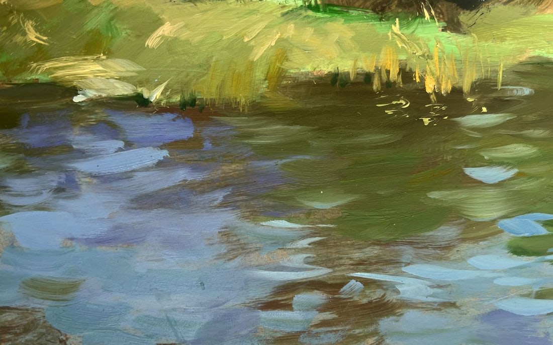 Oil painting A downpour is approaching by the river Yuriy Suprunchuk - 8