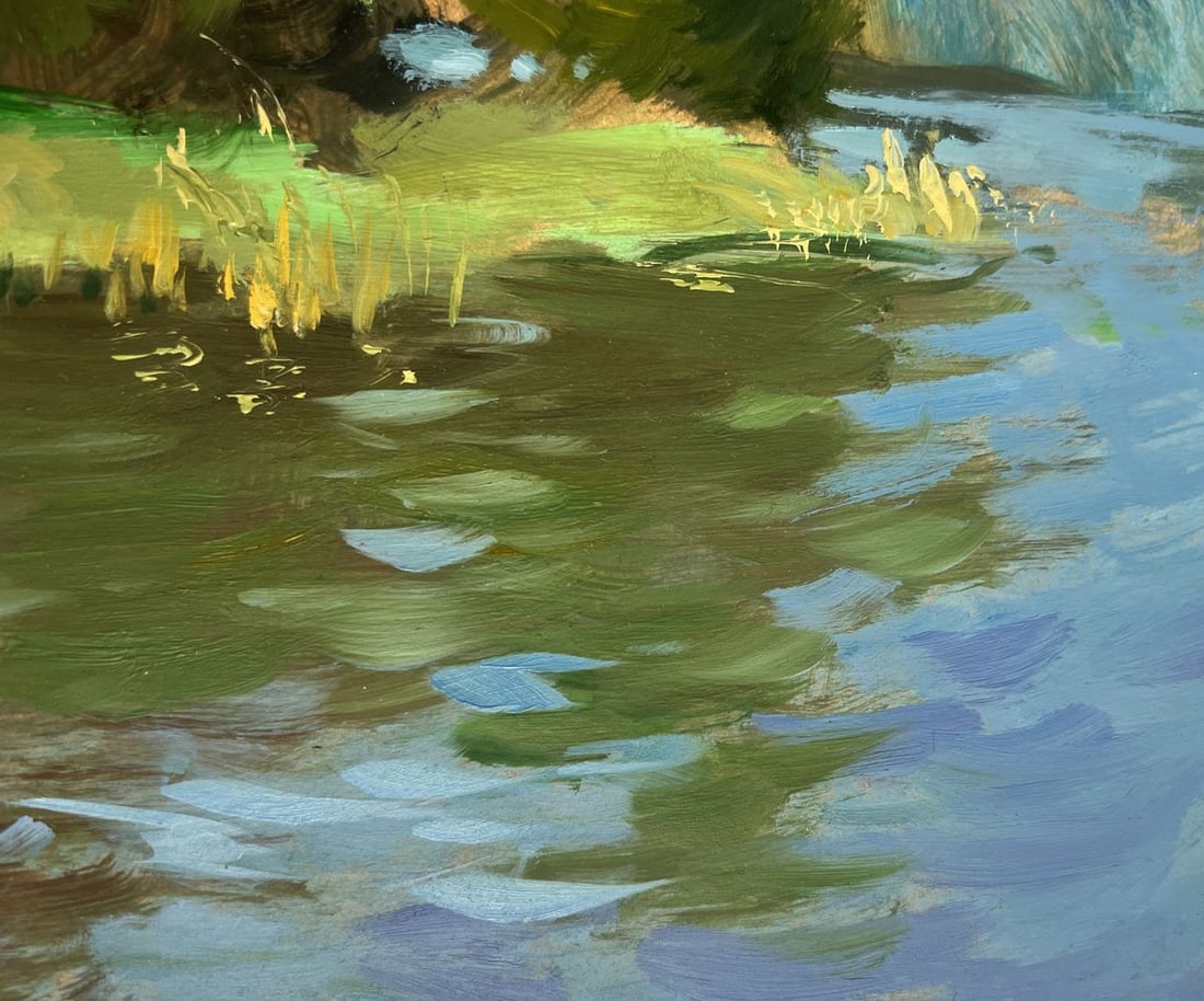 Oil painting A downpour is approaching by the river Yuriy Suprunchuk - 9