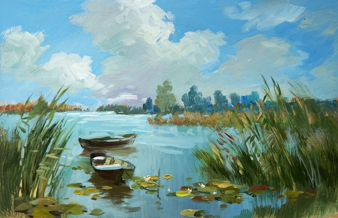 Oil painting Summer cloudy weather Yuriy Suprunchuk - 3