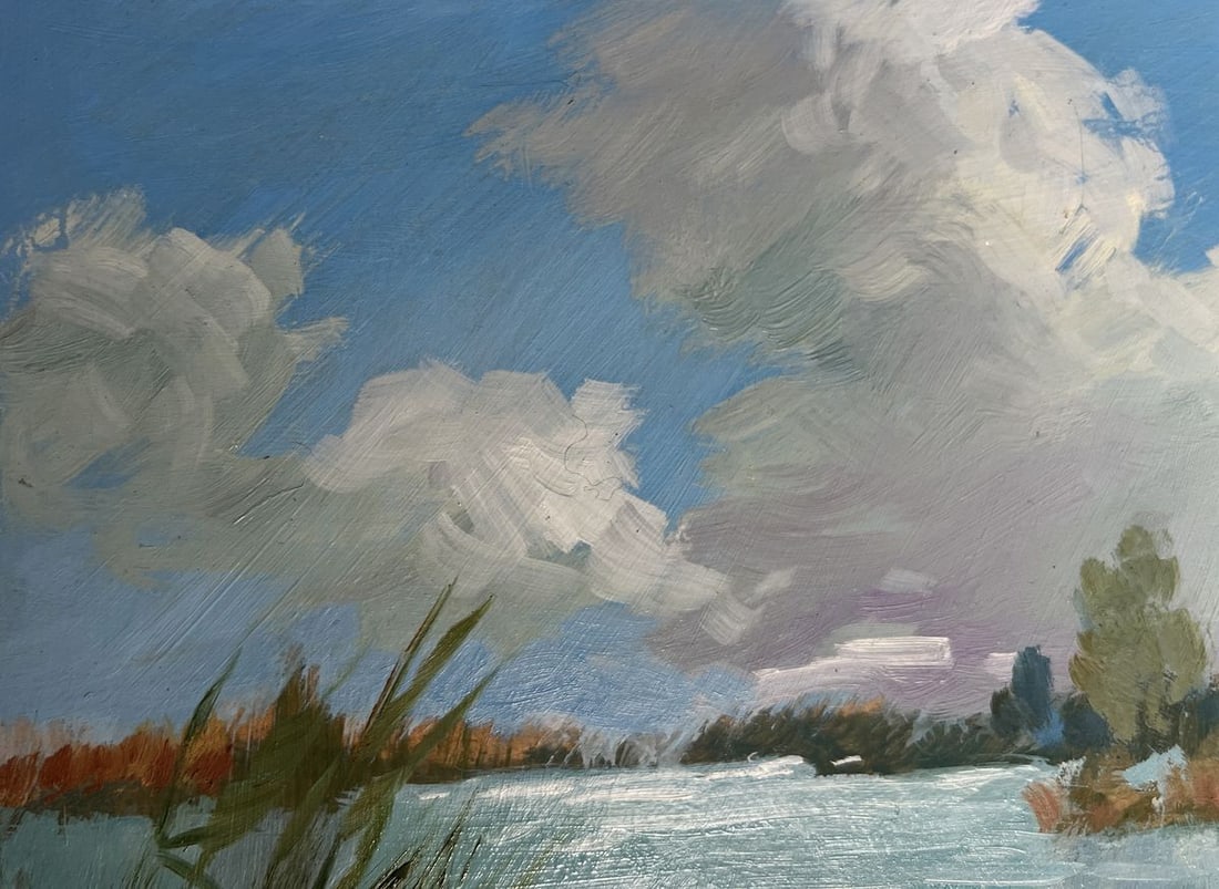 Oil painting Summer cloudy weather Yuriy Suprunchuk - 6